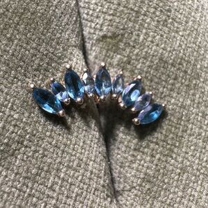London Blue Topaz Yellow Gold Conch flat back jewelry